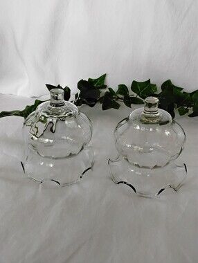 Homco Vtg Clear Glass Short Votive Cups – Pair